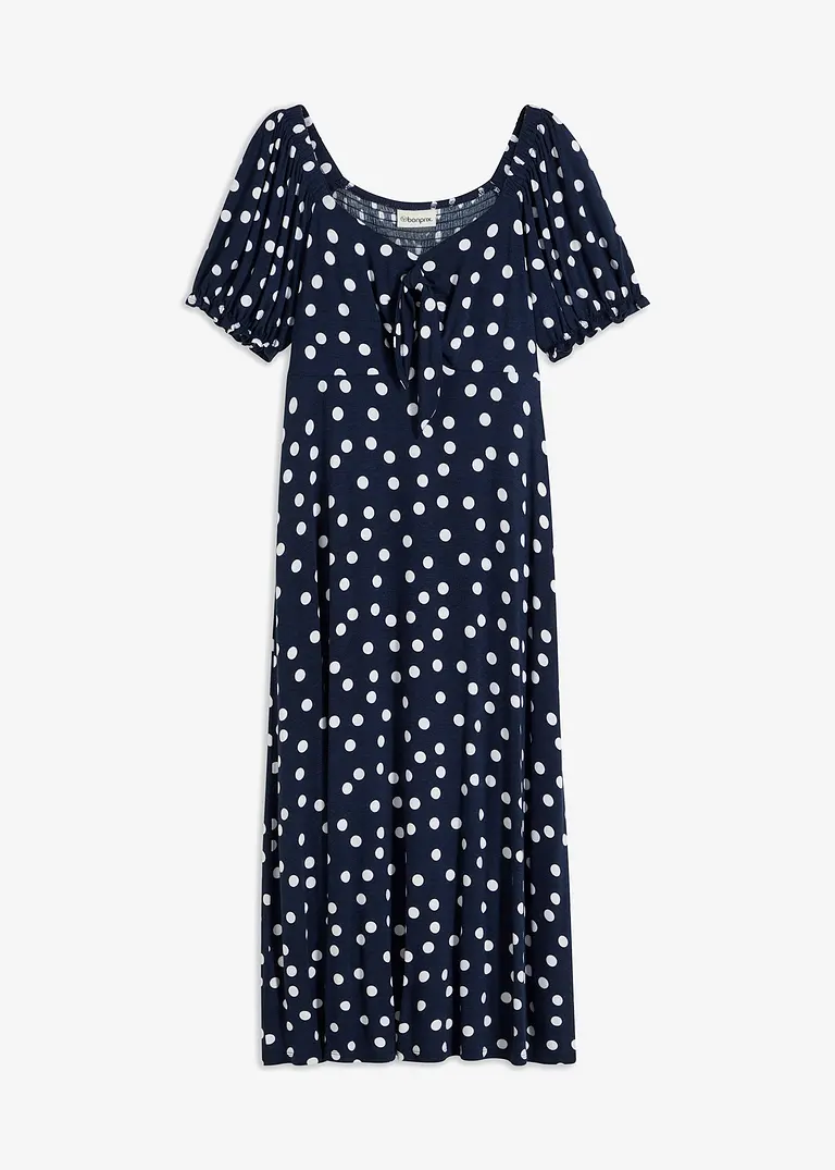 bonprix Feminines Kleid mit Smock am Rücken - blau - Damen