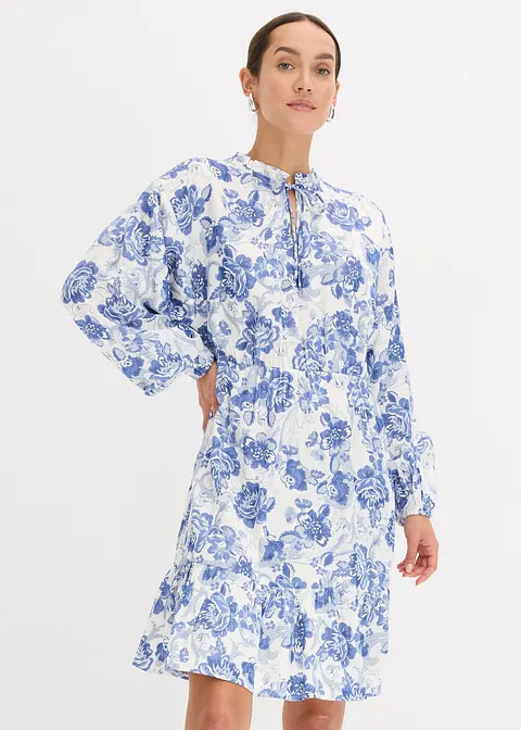 Bonprix Feminines Kurzes Kleid Aus Fließendem Satin. - Blau