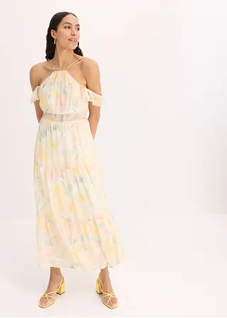 Bonprix Feminines Maxikleid Mit Floralem Print - Gelb - Damen