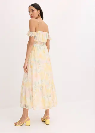 Bonprix Feminines Maxikleid Mit Floralem Print - Gelb - Damen