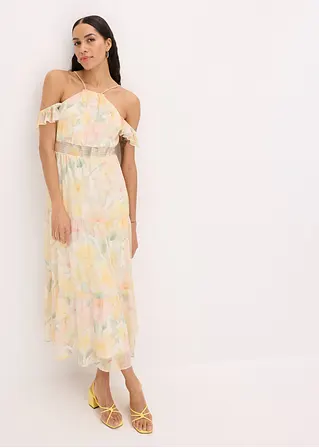 Bonprix Feminines Maxikleid Mit Floralem Print - Gelb - Damen