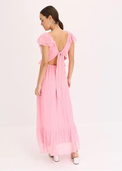 Bonprix Feminines Maxikleid Mit Rücken-Ausschnitt Und Bindeband Hinten