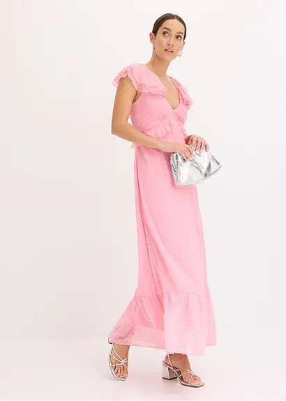 Bonprix Feminines Maxikleid Mit Rücken-Ausschnitt Und Bindeband Hinten