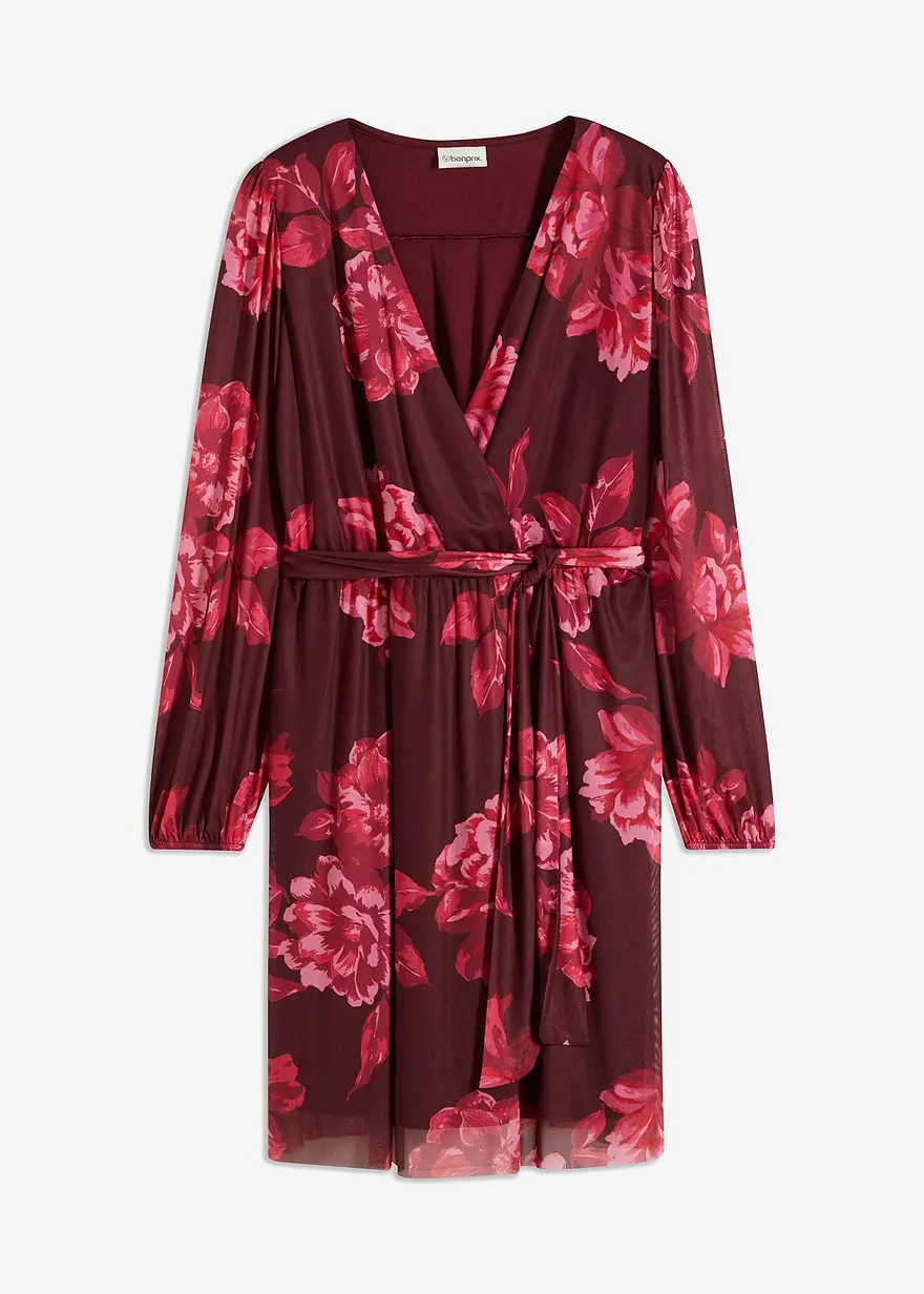 bonprix feminines Mesh-Kleid mit floralem Print. - lila - Damen