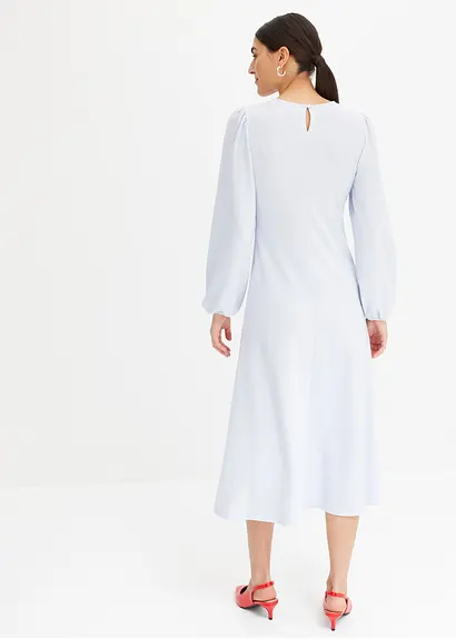 Bonprix Feminines Midikleid Aus Modischem Crepe-Jersey. - Blau Petite