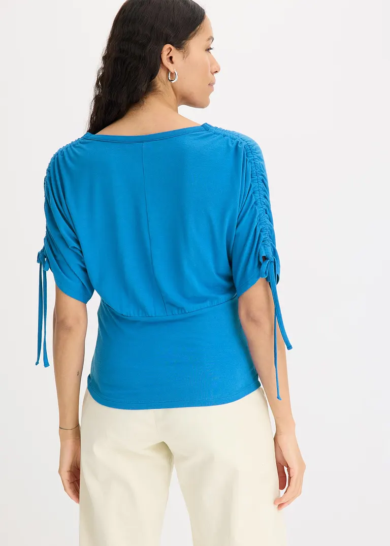 Bonprix Feminines Shirt Mit Dekorativer Knopfleiste - Blau