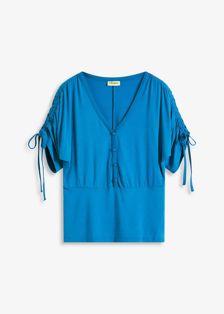 Bonprix Feminines Shirt Mit Dekorativer Knopfleiste - Blau