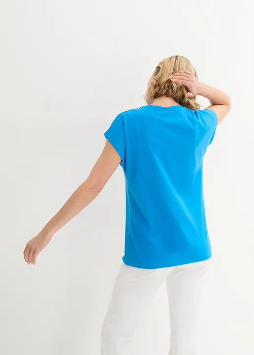 Bonprix Feminines Shirt Mit Mandaladruck - Blau - Damen