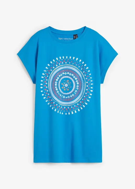 bonprix feminines Shirt mit Mandaladruck - blau - Damen