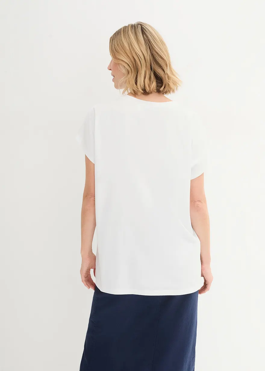 Bonprix Feminines Shirt Mit Mandaladruck - Weiß - Damen