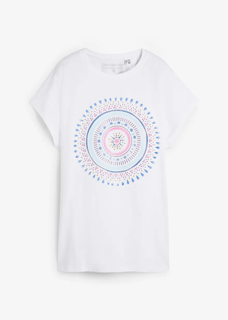 bonprix feminines Shirt mit Mandaladruck - weiß - Damen