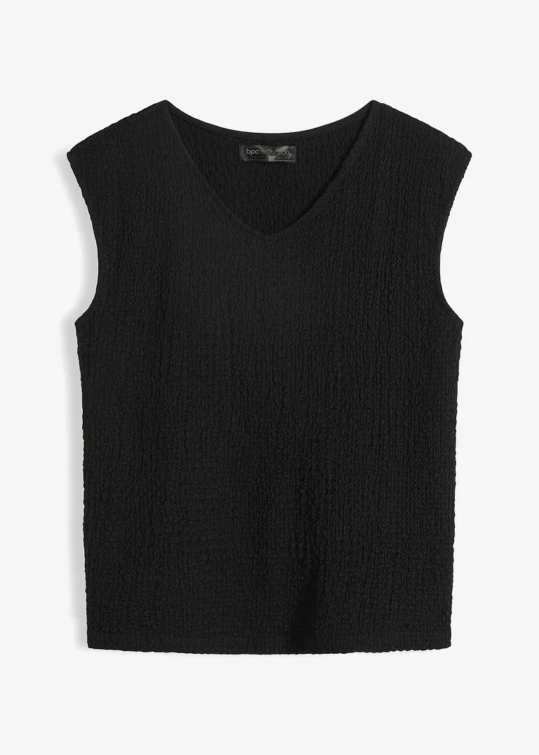 bonprix feminines Top aus leichtem Crêpe - schwarz - Damen