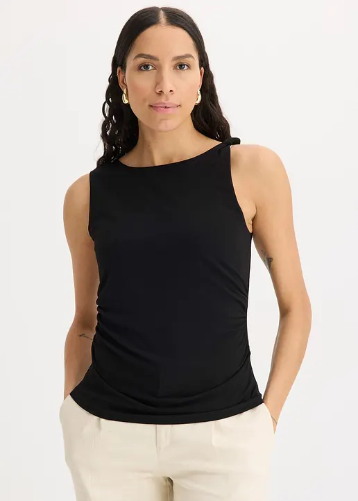 Bonprix Feminines Top Mit Extravaganten Trägern - Schwarz