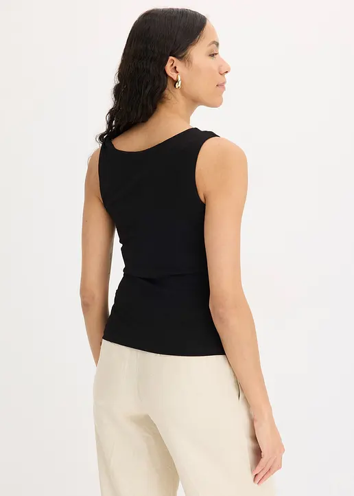 Bonprix Feminines Top Mit Extravaganten Trägern - Schwarz