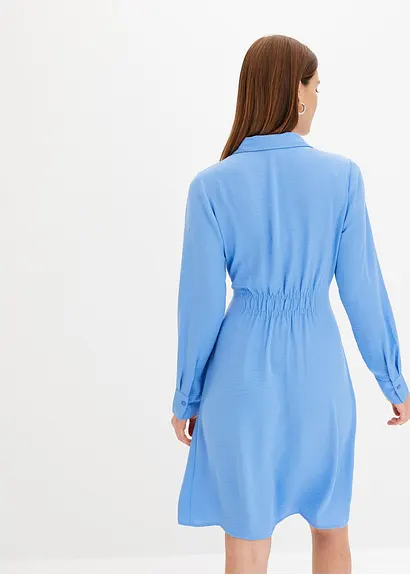 Bonprix Feminines Wickelkleid Aus Modischem Crepe-Material. - Blau