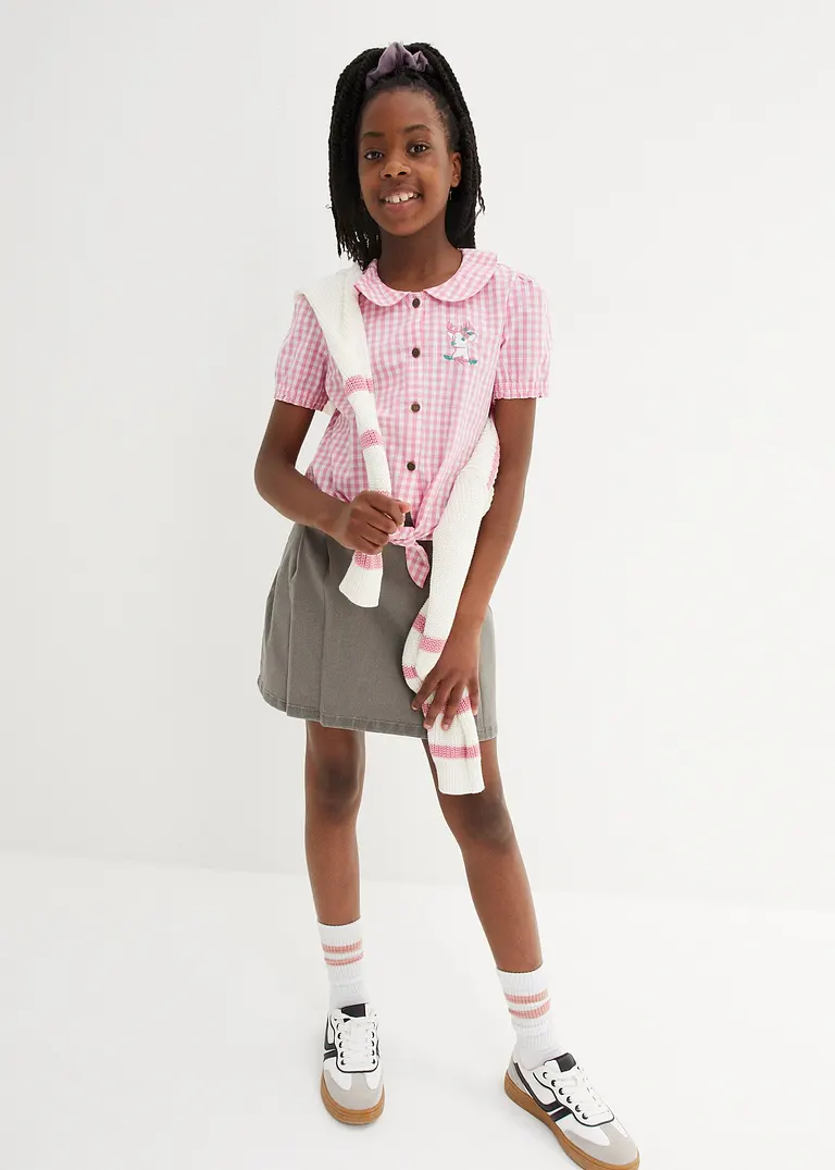 Bonprix Festliche Mädchen Trachtenbluse Im Oktoberfest-Look - Rosa