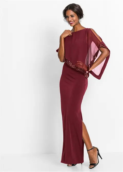 Bonprix Festliches Abendkleid Mit Volant - Rot Regular - Damen