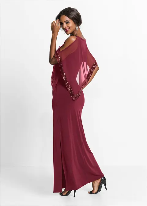 Bonprix Festliches Abendkleid Mit Volant - Rot Regular - Damen
