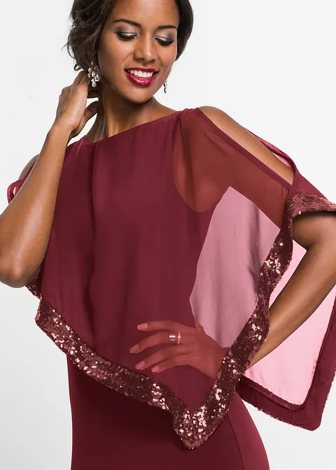 Bonprix Festliches Abendkleid Mit Volant - Rot Regular - Damen