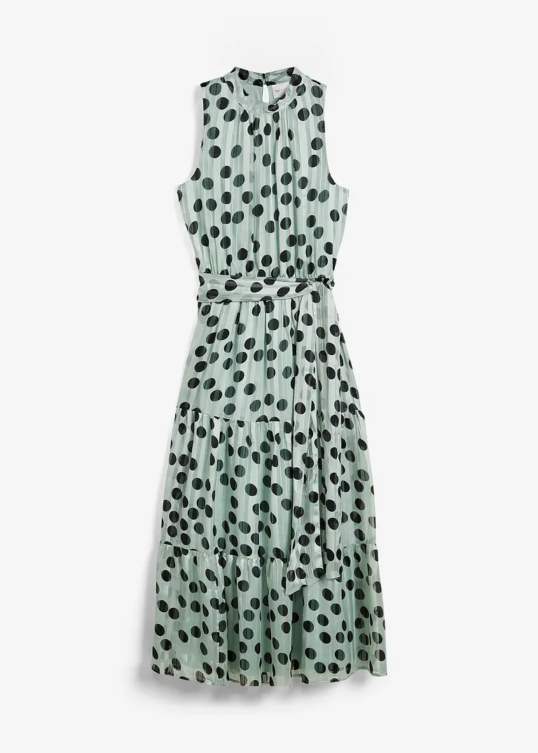 Bonprix Festliches Chiffonkleid Mit Edlen Glitzerfäden - Grün