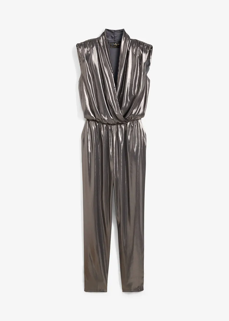 bonprix festliches Highlight: ärmelloser Overall mit elegantem Glanzdruck und moderner Schulterbetonung