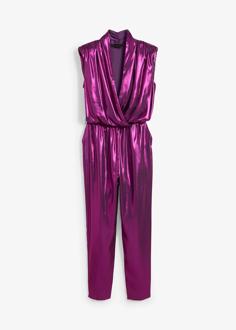 bonprix festliches Highlight: ärmelloser Overall mit elegantem Glanzdruck und moderner Schulterbetonung