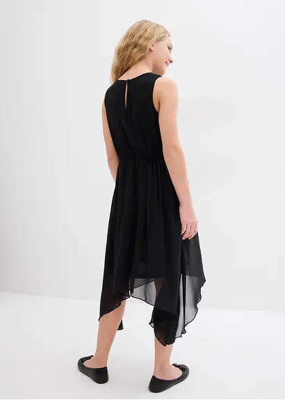 Bonprix Festliches Mädchen Kleid Mit Originellem Schnitt - Schwarz