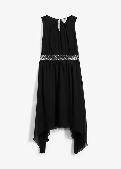 bonprix Festliches Mädchen Kleid mit originellem Schnitt - schwarz