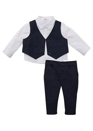 Bonprix Festliches Set Im Klassischen Anzug-Stil - Weiß/dunkelblau