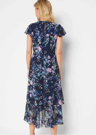 Bonprix Festliches Sommerkleid Mit Modischen Volants - Blau