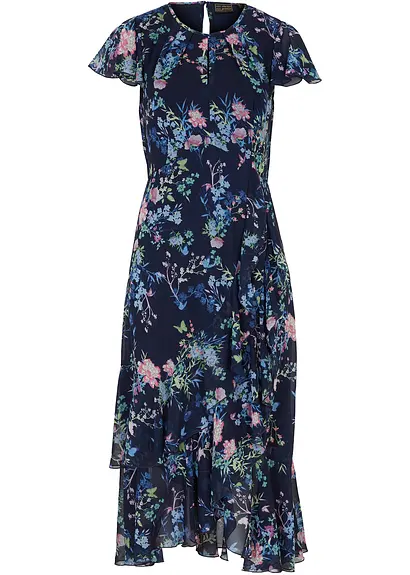 bonprix festliches Sommerkleid mit modischen Volants - blau