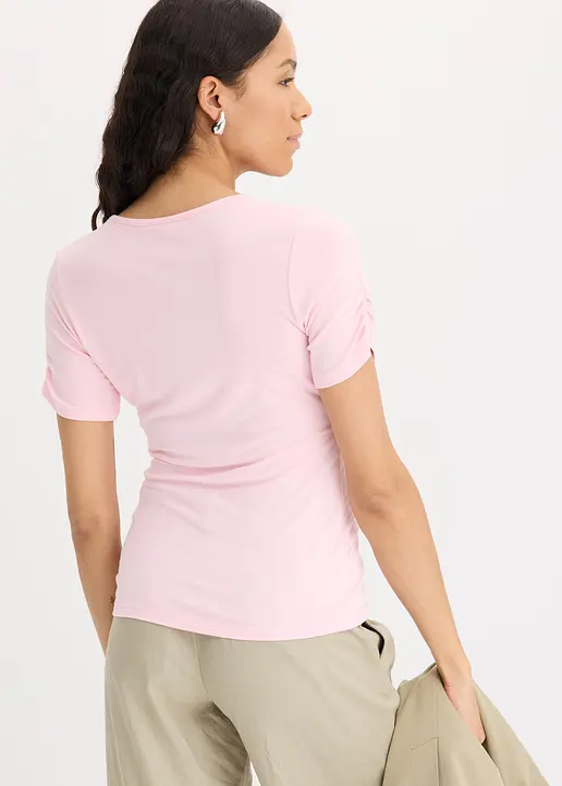 Bonprix Figurbetonende Bluse Mit Sexy Raffung - Rosa - Damen