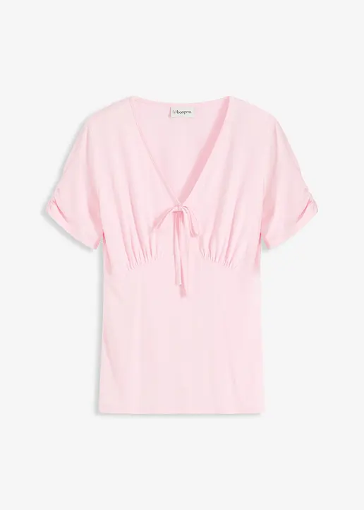 bonprix Figurbetonende Bluse mit sexy Raffung - rosa - Damen