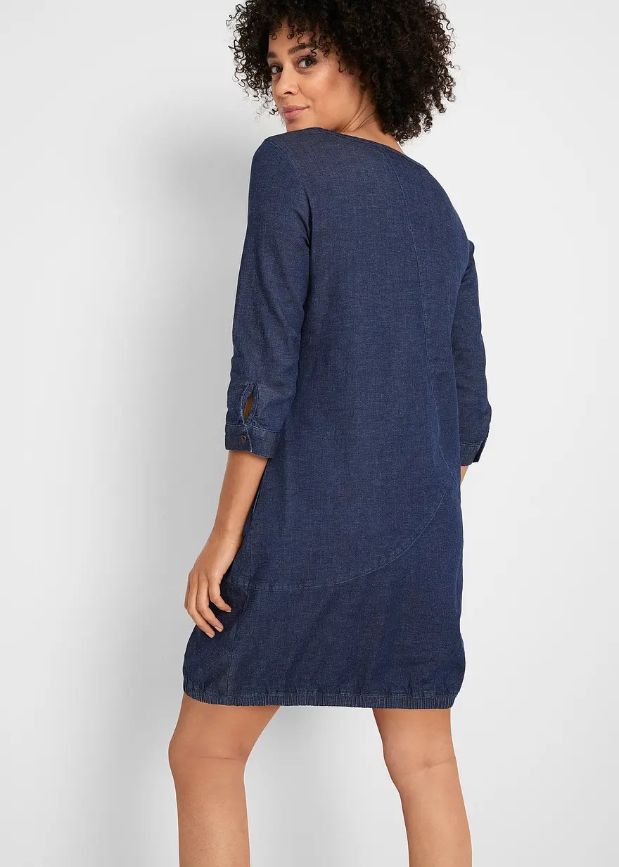 Bonprix Figurbetonendes Stretch-Jeanskleid - Blau - Damen