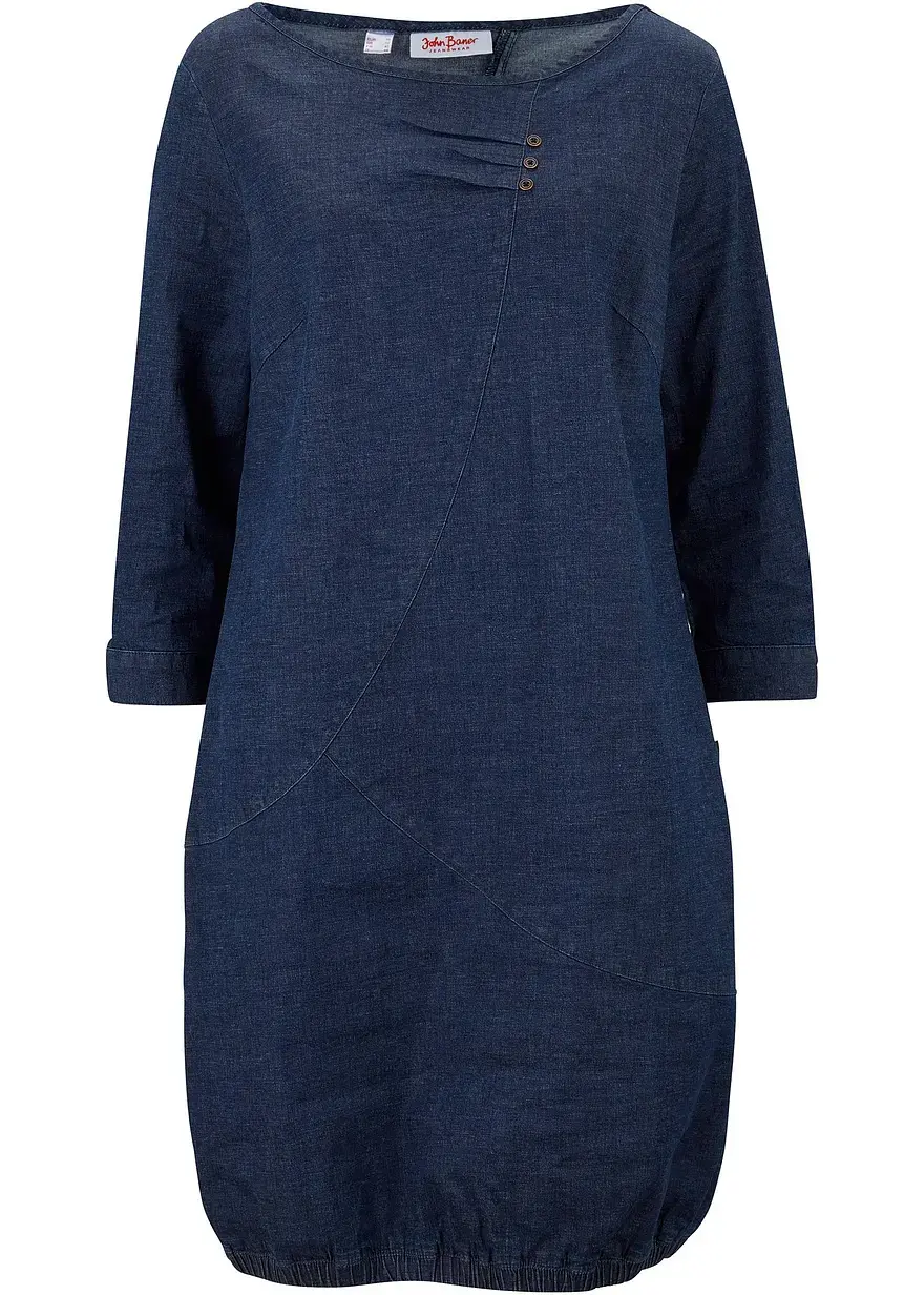 bonprix Figurbetonendes Stretch-Jeanskleid - blau - Damen