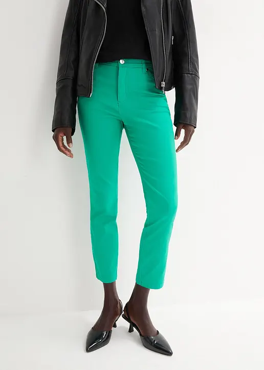 Bonprix Figurbetonte Stretchhose In 7/8-Länge - Grün - Damen