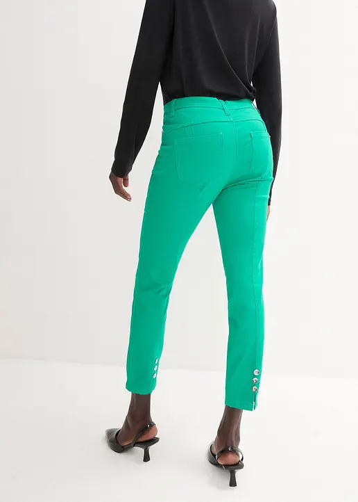 Bonprix Figurbetonte Stretchhose In 7/8-Länge - Grün - Damen