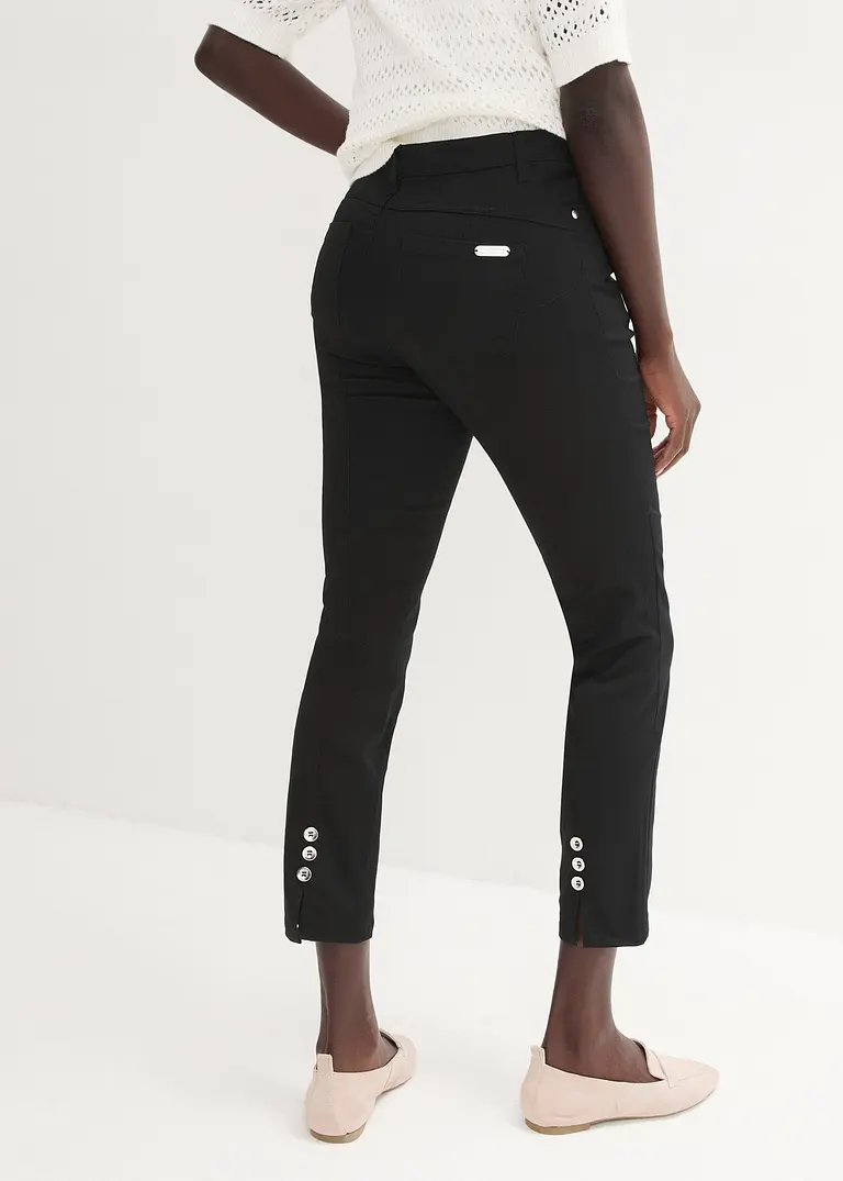Bonprix Figurbetonte Stretchhose In 7/8-Länge - Schwarz - Damen