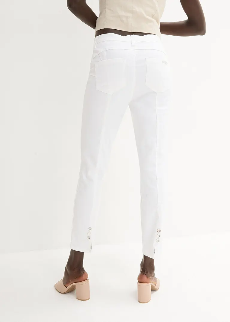 Bonprix Figurbetonte Stretchhose In 7/8-Länge - Weiß - Damen