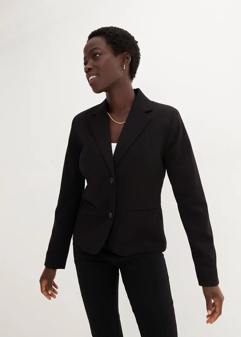 Bonprix Figurbetonter Blazer Mit Paspeltaschen Und Knöpfen