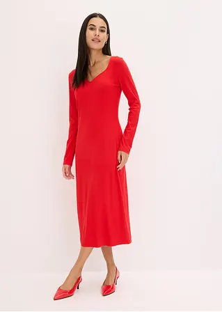 Bonprix Figurbetontes Kleid Mit Herzausschnitt - Rot - Damen