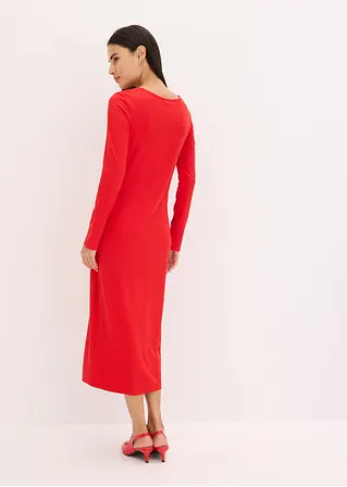 Bonprix Figurbetontes Kleid Mit Herzausschnitt - Rot - Damen