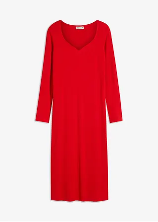 bonprix Figurbetontes Kleid mit Herzausschnitt - rot - Damen
