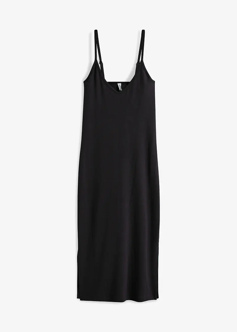 bonprix Figurbetontes Ripp-Kleid in modischer Midi-Länge und angesagter Sommer-Farbe