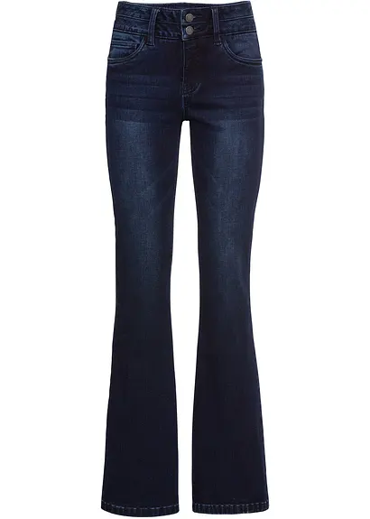 bonprix Figurformende Stretch-Jeans im Bootcut - blau petite