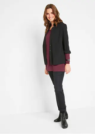 Bonprix Figurschmeichelndes Longshirt In A-Linie Mit Dekorativen Knöpfen
