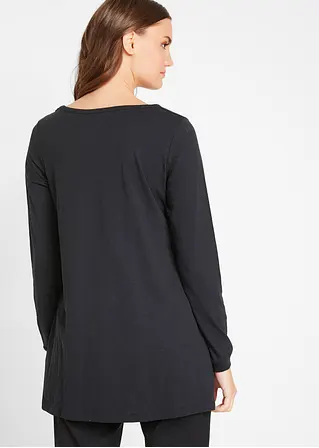 Bonprix Figurschmeichelndes Longshirt In A-Linie Mit Dekorativen Knöpfen