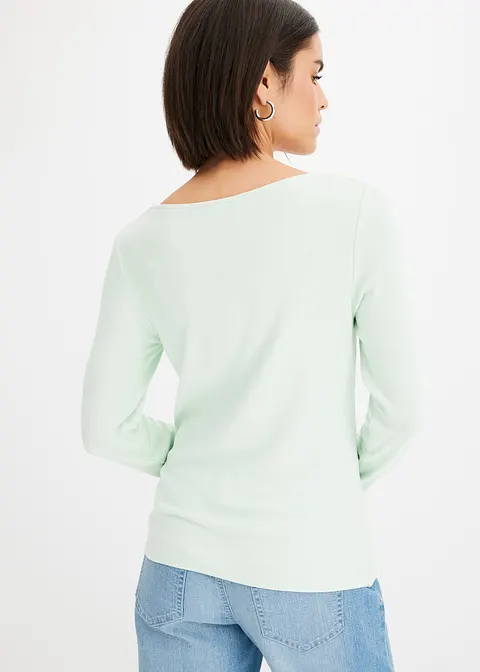 Bonprix Figurschmeichelndes Shirt Mit Twist - Grün - Damen