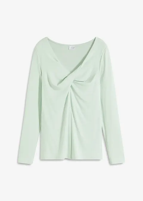 bonprix Figurschmeichelndes Shirt mit Twist - grün - Damen