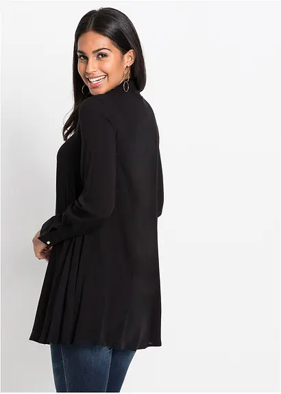 Bonprix Figurumspielende Bluse In Long-Form Mit Perlenverzierungen